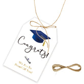 50pcs Congrats Grad Thank You Tags, Class of 2024 Gift Tag with String for Grad Party, Masterd It Thank You Paper Tags for Graduation Party Favors
